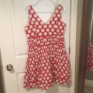 Pink and white polka dot dress